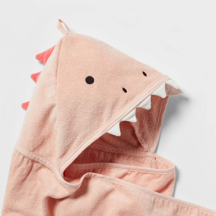 25"x50" Pink Dinosaur Kids' Hooded Towel - Pillowfort