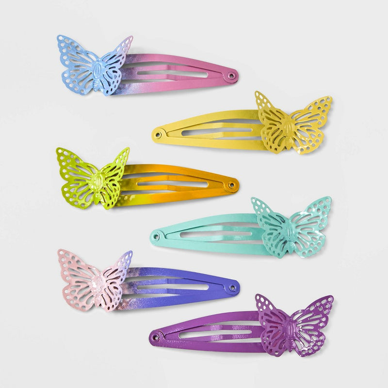 Girls' 6pk Butterfly Snap Clips - Cat & Jack