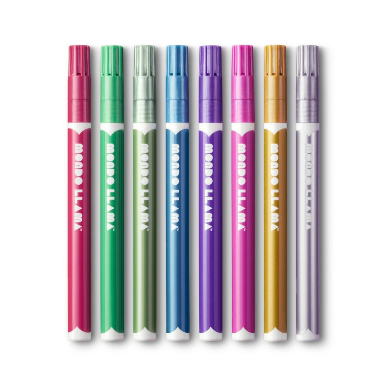 8ct Paint Markers Fine Tip Metallic - Mondo Llama