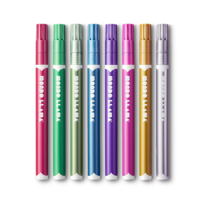 8ct Paint Markers Fine Tip Metallic - Mondo Llama