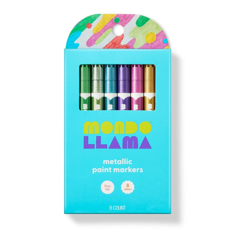 8ct Paint Markers Fine Tip Metallic - Mondo Llama