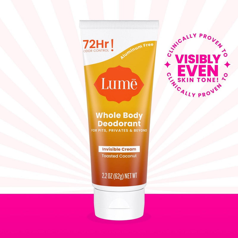 Lume Whole Body Invisible Cream Tube Deodorant - Toasted Coconut Scent - 2.2oz