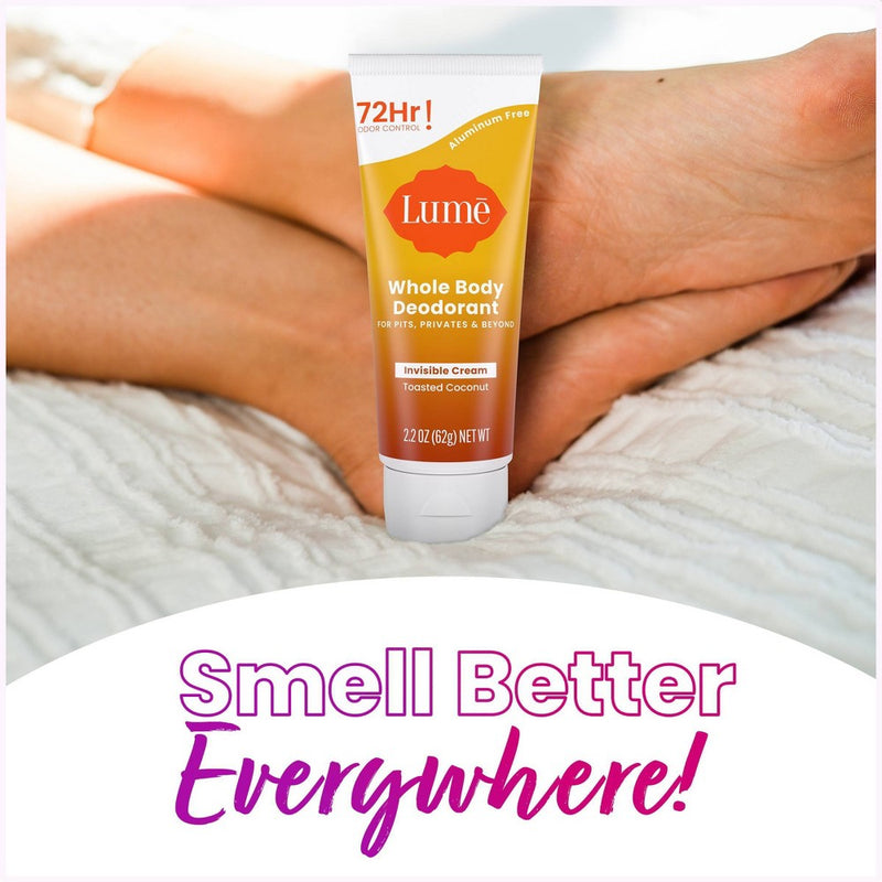 Lume Whole Body Invisible Cream Tube Deodorant - Toasted Coconut Scent - 2.2oz
