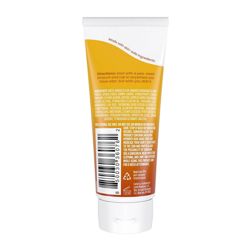 Lume Whole Body Invisible Cream Tube Deodorant - Toasted Coconut Scent - 2.2oz