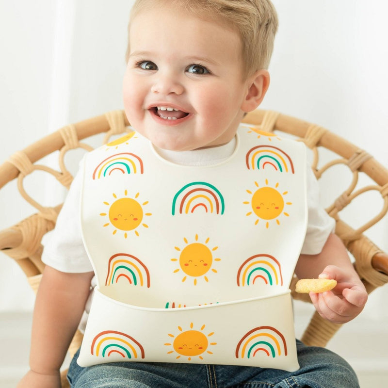 Neat Solutions Toddler Silicone Fold Down Bib - Neutral