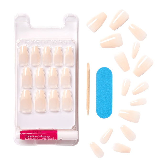 KISS Salon Acrylic Nude French Manicure - Leilani - 28ct