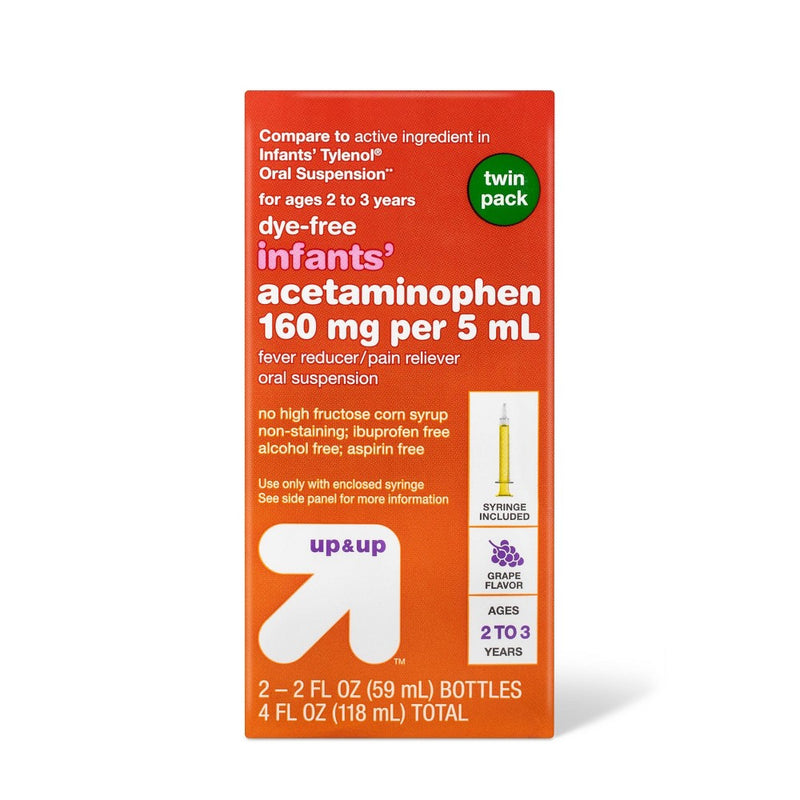 Dye-Free Infants' Acetaminophen - 2pk/2 fl oz Each - up & up