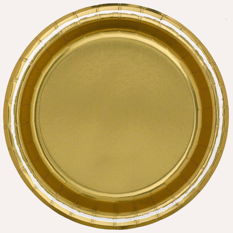 8.5" 20ct Dinner Paper Plates Gold - Spritz