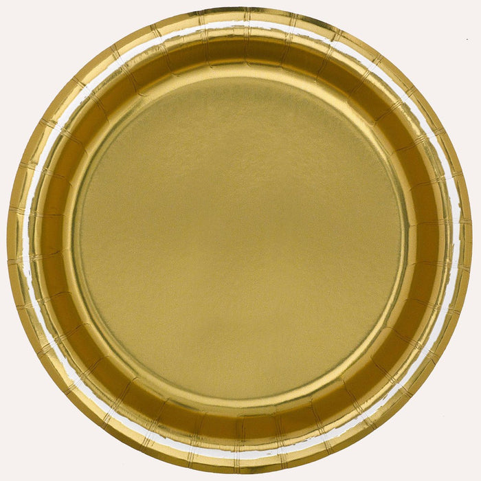 8.5" 20ct Dinner Paper Plates Gold - Spritz