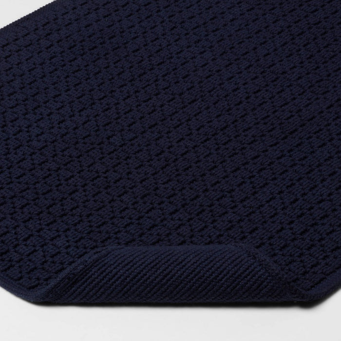 20"x34" Antimicrobial Bath Mat Navy - Threshold
