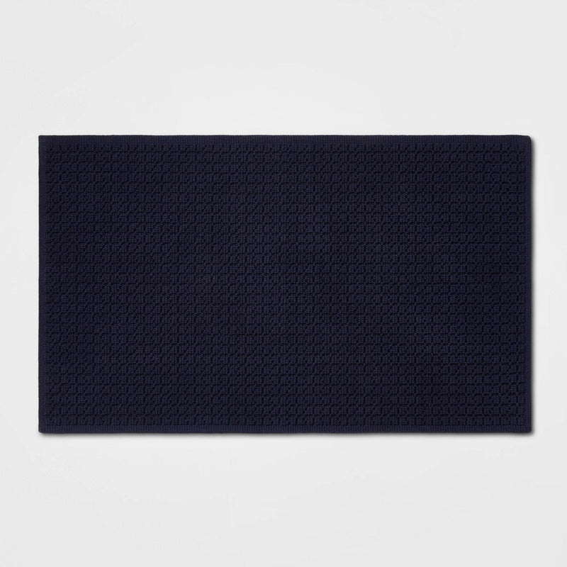 20"x34" Antimicrobial Bath Mat Navy - Threshold