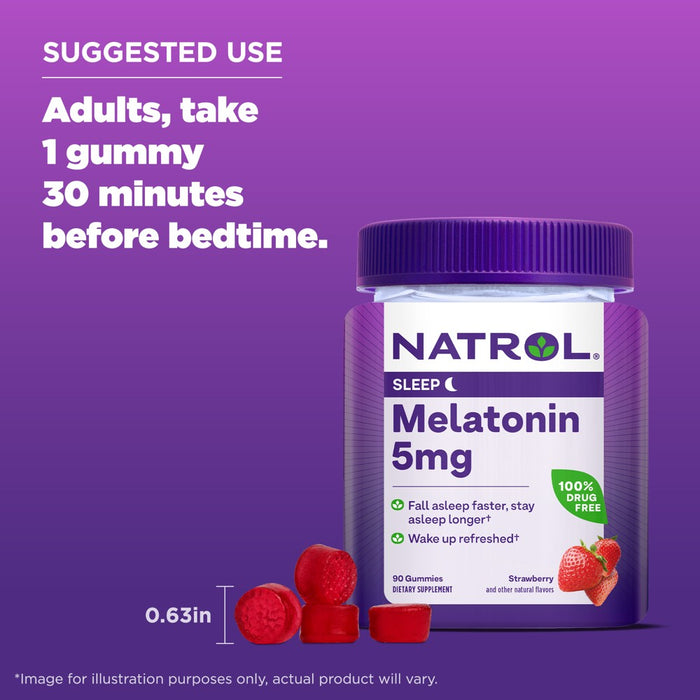 Natrol Melatonin 5mg Sleep Aid Gummies - Strawberry - 90ct