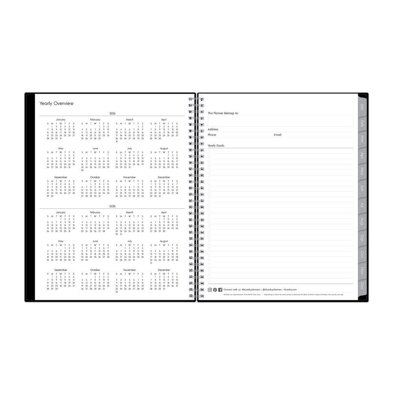 Blue Sky 2024 Enterprise Planner 8.5"x11" Weekly/Monthly Black