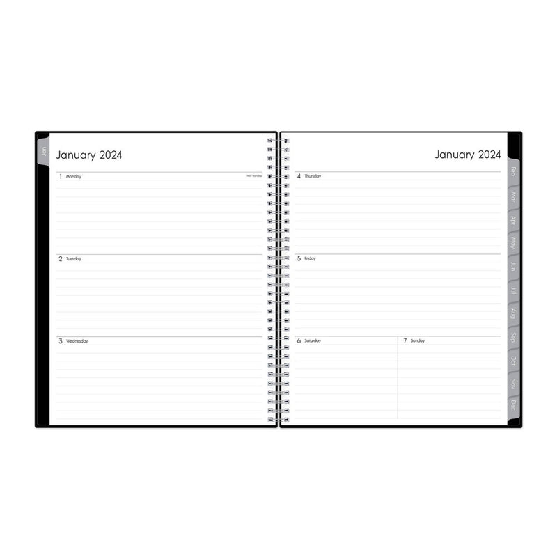 Blue Sky 2024 Enterprise Planner 8.5"x11" Weekly/Monthly Black