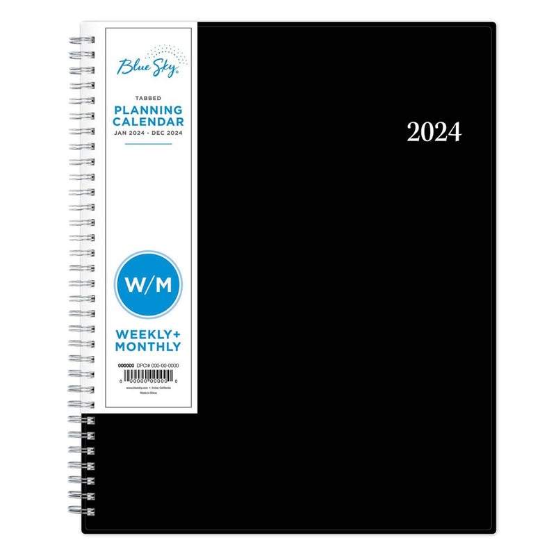 Blue Sky 2024 Enterprise Planner 8.5"x11" Weekly/Monthly Black