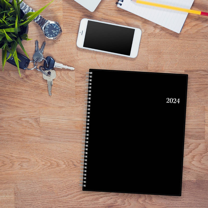 Blue Sky 2024 Enterprise Planner 8.5"x11" Weekly/Monthly Black