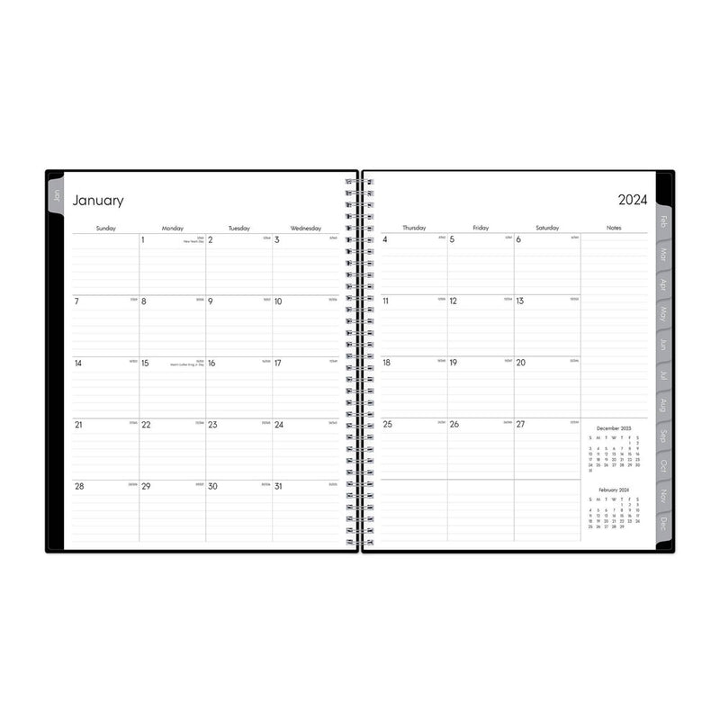 Blue Sky 2024 Enterprise Planner 8.5"x11" Weekly/Monthly Black