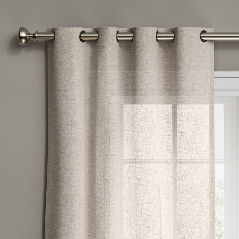 54"x84" Light Filtering Textured Weave Window Curtain Panel Off White - Threshold
