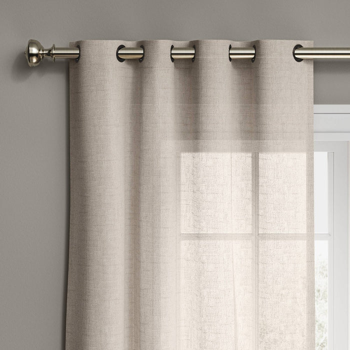 54"x84" Light Filtering Textured Weave Window Curtain Panel Off White - Threshold