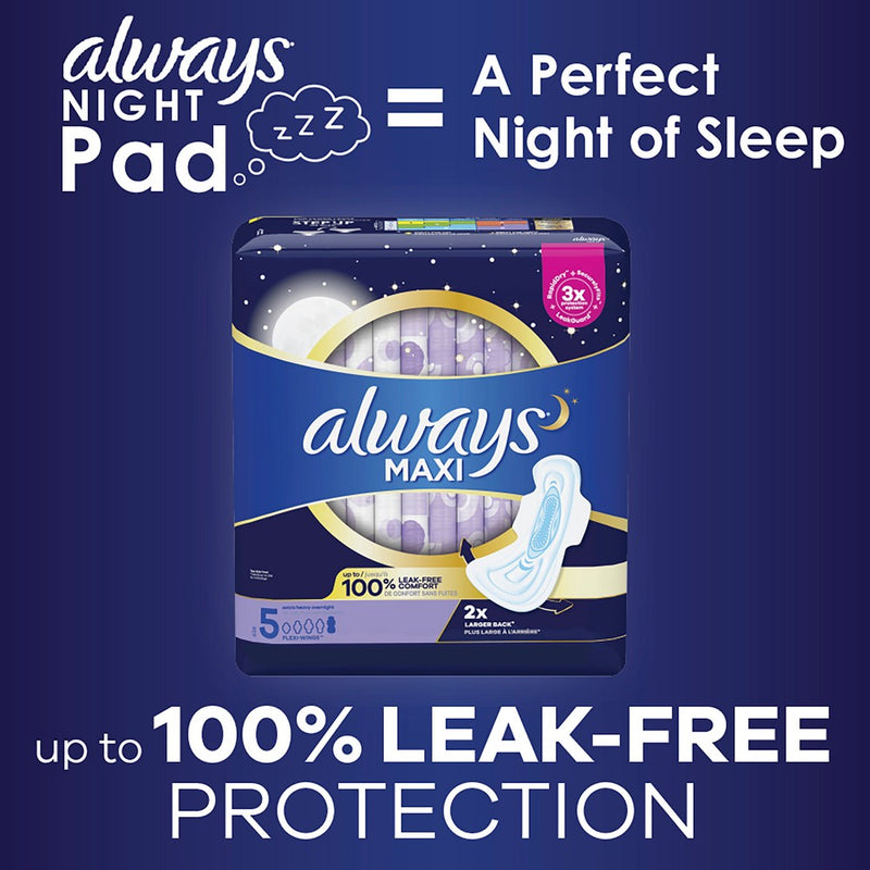 Always Maxi Extra Heavy Overnight Pads - Unscented - Size 5 - 72ct