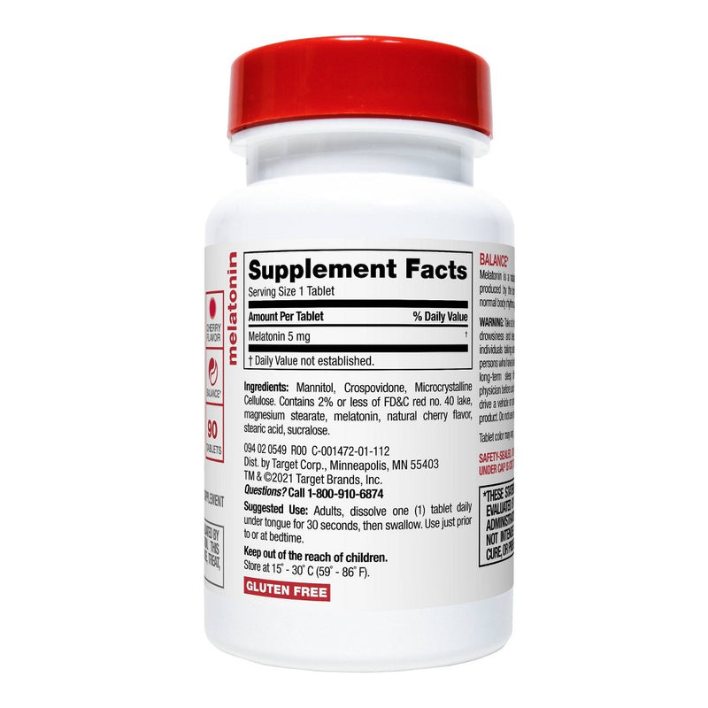 Melatonin Quick Dissolve Tablets - Cherry Flavor - 90ct - up & up
