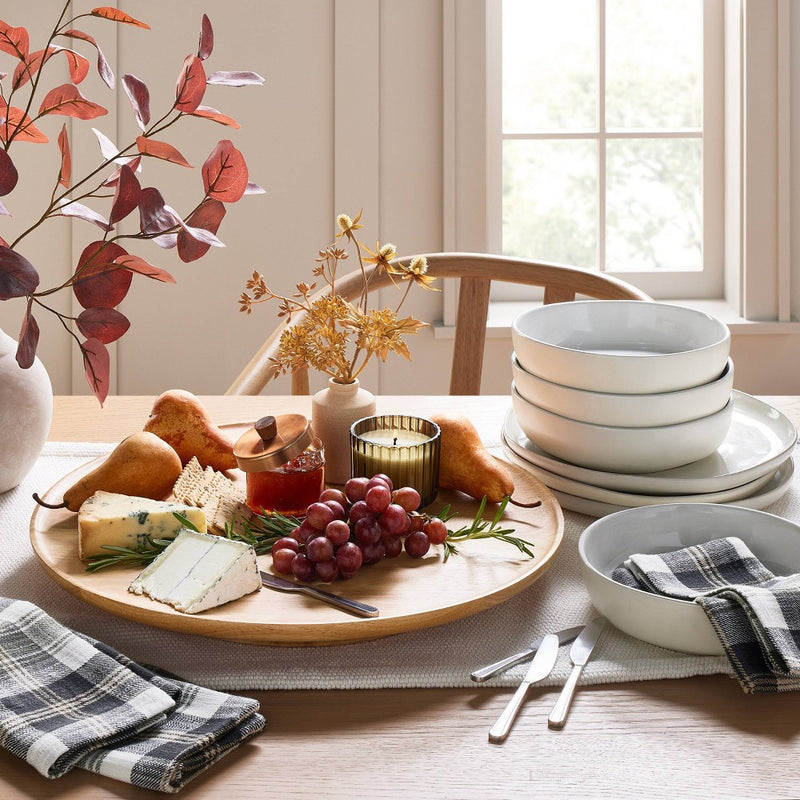 4pk 34oz Stoneware Pasta/Grain Bowl Set Cream - Hearth & Hand with Magnolia