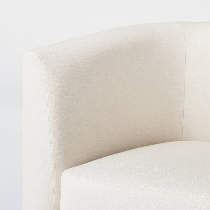 Vernon Upholstered Barrel Swivel Accent Chair Natural Linen - Threshold designed with Studio McGee (LOCAL PICKUP ONLY)