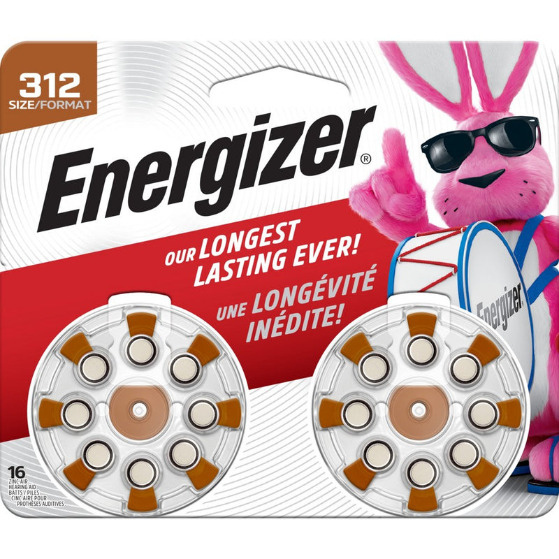 Energizer Size 312 Hearing Aid Batteries - Brown 16pk
