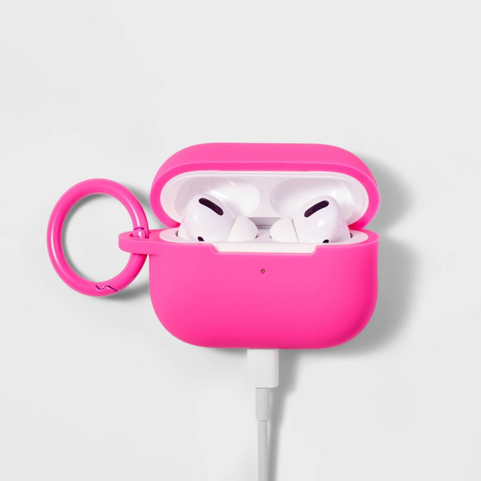 AirPod Pro Gen 1/2 Recycled Silicone Case with Clip - heyday Neon Pink