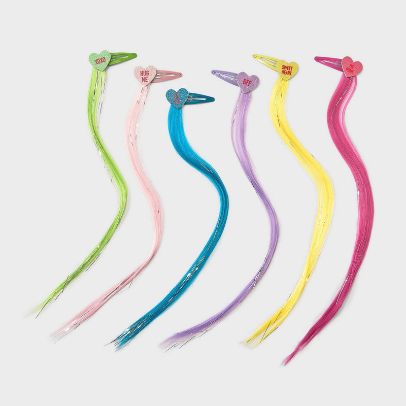 Girls' 6pk Heart Icon Snap Faux Hair Clips - Cat & Jack