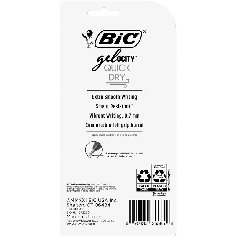 BIC Gel-ocity 3pk Gel Pens Medium Black Ink