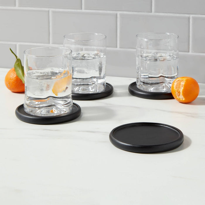 4pk Acacia Modern Coasters Black - Threshold