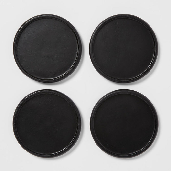 4pk Acacia Modern Coasters Black - Threshold