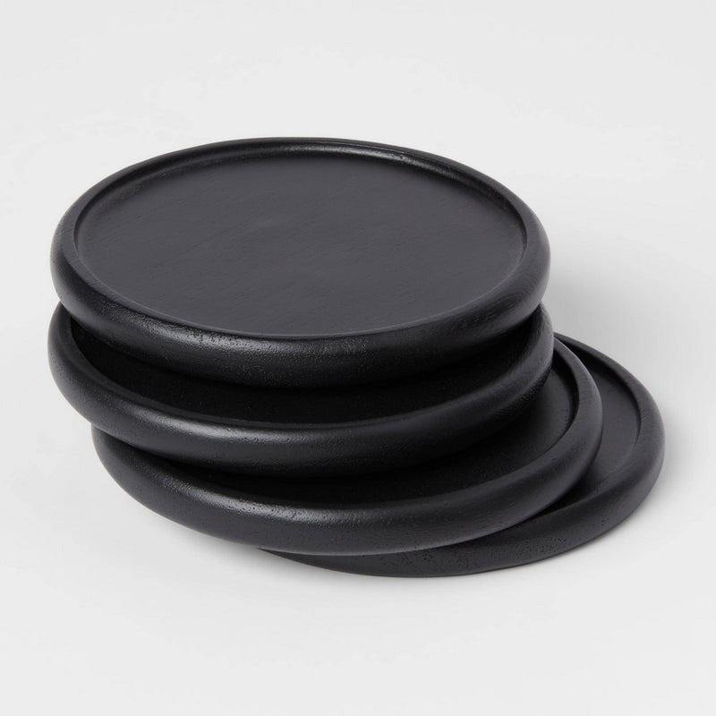 4pk Acacia Modern Coasters Black - Threshold