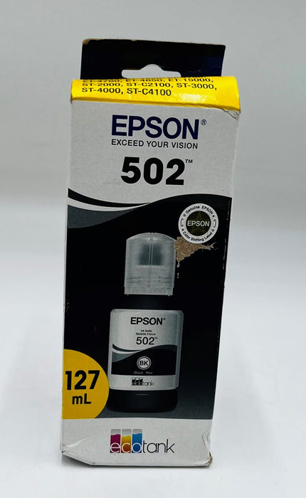 Epson 502 Single Ink Bottle - Black (T502120-CP) EXPIRES: 03/2029