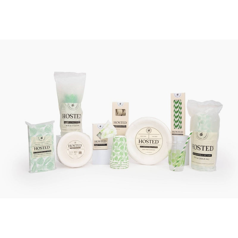 Hosted Compostable Printed Paper Straws - 50ct