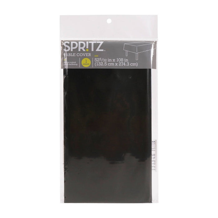 54" x 108" Solid Table Cover Black - Spritz