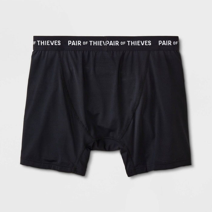 Pair of Thieves Men's Super Fit Tennis Boxer Briefs 2pk - Green/Black L