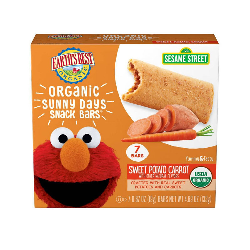Earth's Best Organic Sesame Street Sweet Potato Carrot Sunny Days Snack Bars - 7ct/0.67oz Each