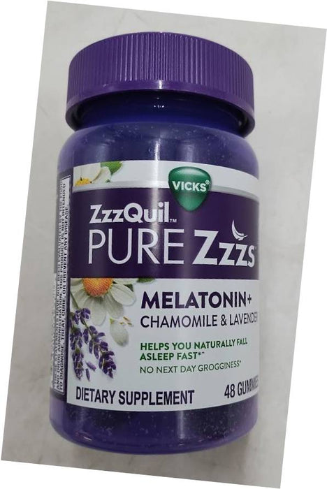 Pure Zzzs Chamomile &Lavender Melatonin Gummies-Wildberry Vanilla-48ct.EXP:02/27