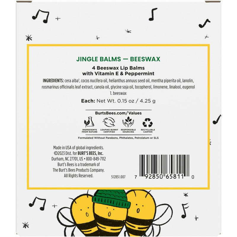 Burt's Bees Jingle Lip Balm Gift set - 4pc
