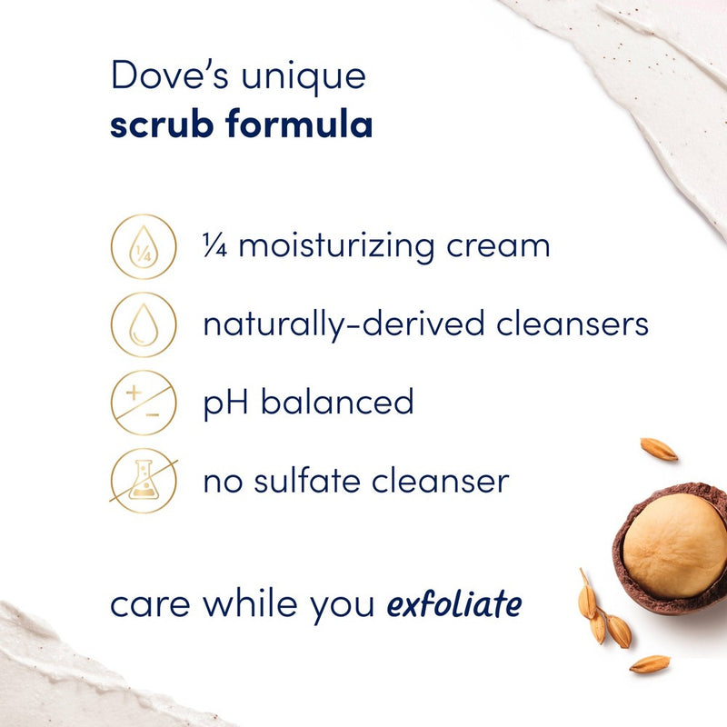 Dove Beauty Crushed Macadamia & Rice Milk Mini Body Scrub - 3.2oz