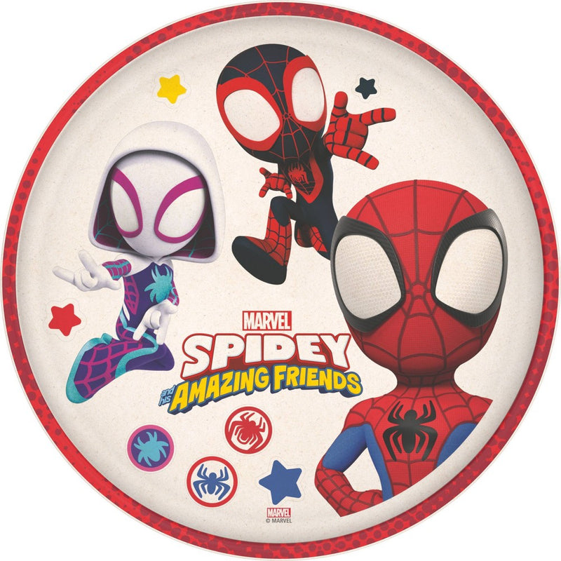 Zak Designs 'Spidey and His Amazing Friends' 2pk 8" Melamine Bamboo Dining Plate Set
