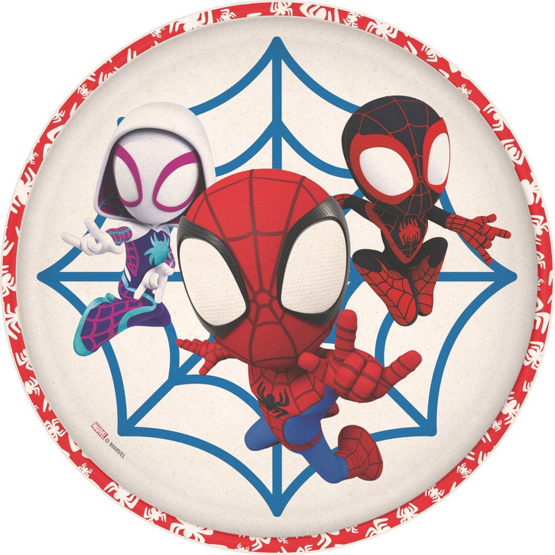 Zak Designs 'Spidey and His Amazing Friends' 2pk 8" Melamine Bamboo Dining Plate Set