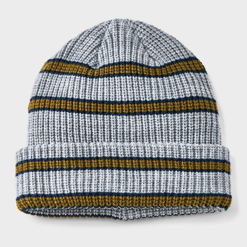 Men's Retro Striped Beanie - Goodfellow & Co Gray