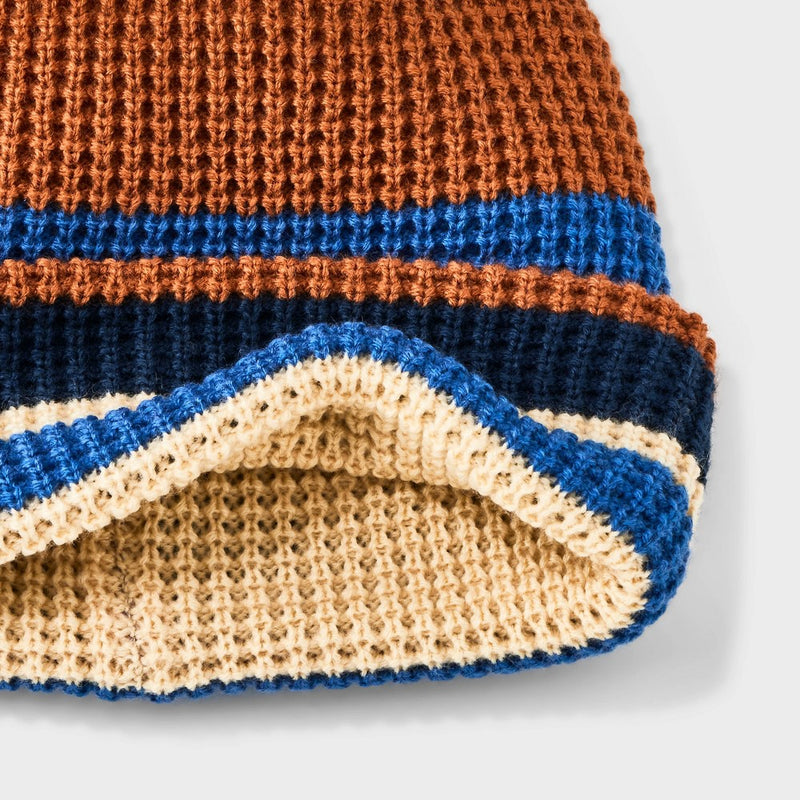 Men's Striped Beanie - Goodfellow & Co Brown