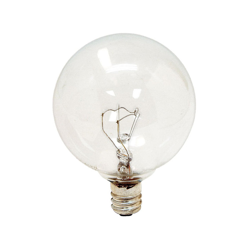 GE 25w 4pk G16 Incandescent Light Bulb White, Clear Bulb