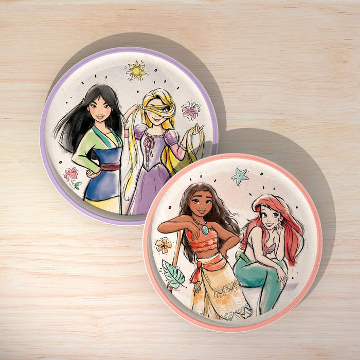 Zak Designs 'Princess' 2pk 8" Melamine Bamboo Dining Plate Set