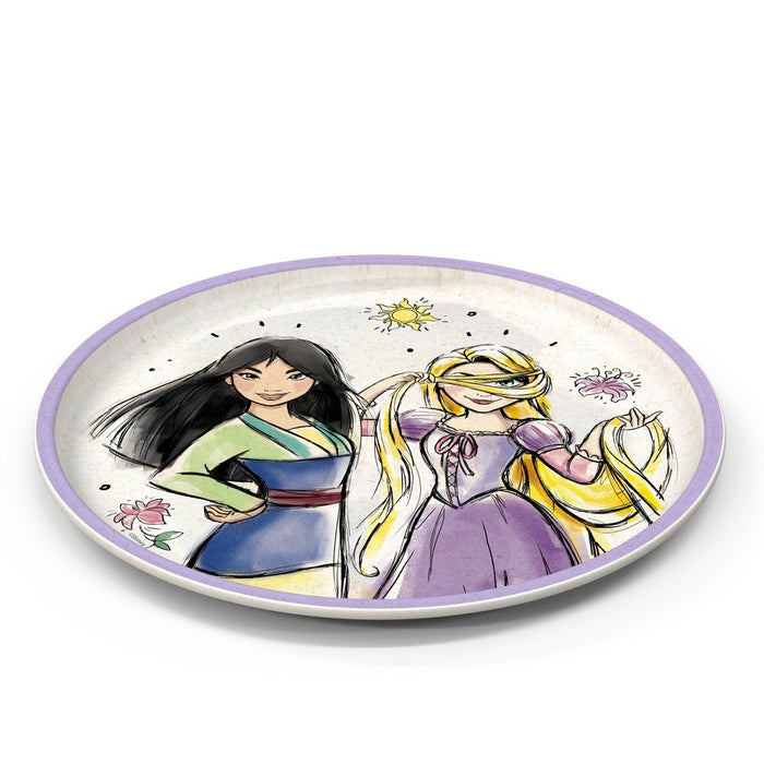 Zak Designs 'Princess' 2pk 8" Melamine Bamboo Dining Plate Set