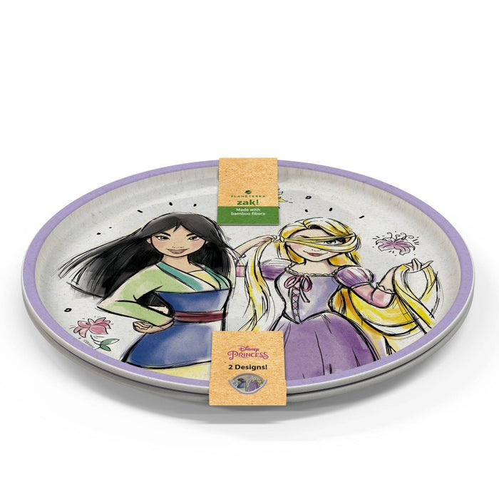 Zak Designs 'Princess' 2pk 8" Melamine Bamboo Dining Plate Set